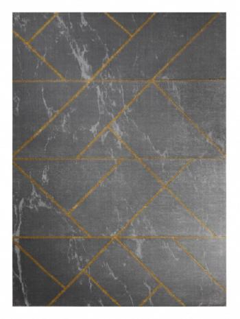 Dywany Łuszczów Kusový koberec Emerald geometric 1012 grey and gold - 200x290 cm Šedá