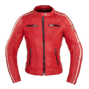 Dámská kožená bunda W-TEC Umana Barva červená, Velikost S