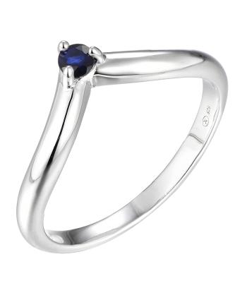 Brilio Silver Minimalistický stříbrný prsten se safírem Precious Stone SR09001B 56 mm