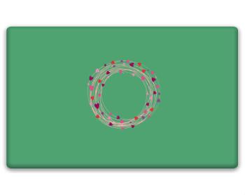 3D samolepky obdelník - 5ks Srdcový kruh