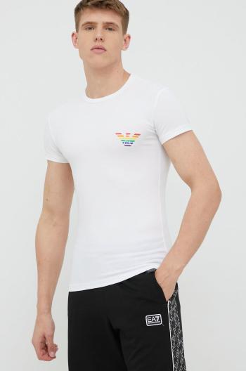 Tričko Emporio Armani Underwear bílá barva, s potiskem