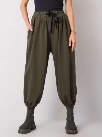 KHAKI DÁMSKÉ ŠIROKÉ KALHOTY EM-DR-EW-20-423.16-KHAKI Velikost: XL