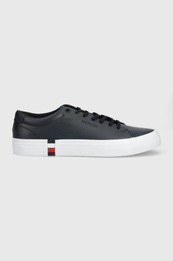 Kožené sneakers boty Tommy Hilfiger FM0FM04351 MODERN VULC CORPORATE LEATHER tmavomodrá barva