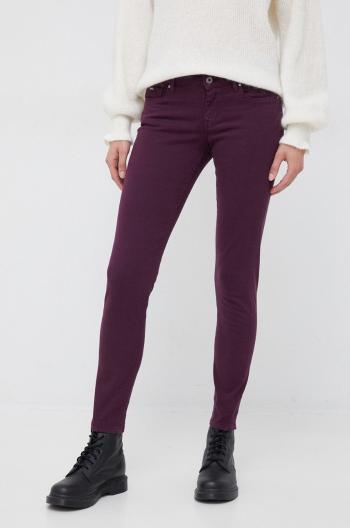 Džíny Pepe Jeans dámské, fialová barva,