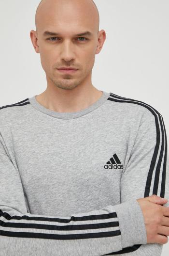 Mikina adidas pánská, šedá barva, melanžová