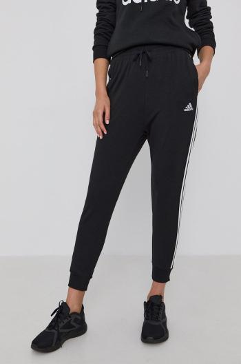 Kalhoty adidas GR9604 dámské, černá barva, s aplikací