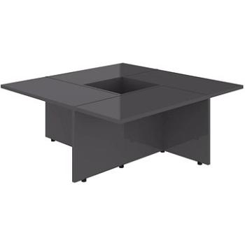 Konferenční stolek vysoký lesk šedý 79,5x79,5x30 cm dřevotříska (802911)