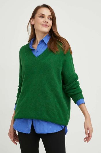 Vlněný svetr Answear Lab dámský, zelená barva, lehký