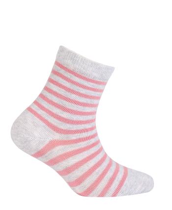 Dívčí vzorované ponožky WOLA PROUŽKY růžové Velikost: 18-20