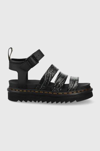 Kožené sandály Dr. Martens dámské, černá barva, na platformě