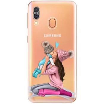 iSaprio Kissing Mom - Brunette and Boy pro Samsung Galaxy A40 (kmbruboy-TPU2-A40)