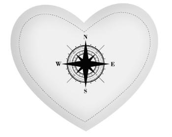 Polštář Srdce Kompas