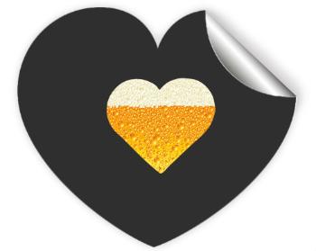 Samolepky srdce - 5 kusů Pivní srdce