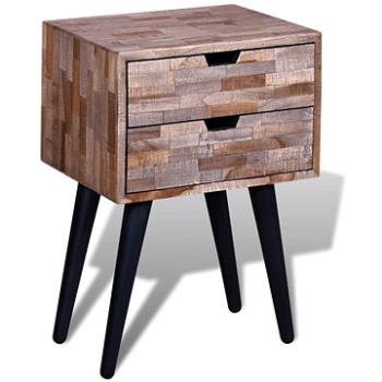 Noční stolek se 2 zásuvkami recyklované teakové dřevo (241711)