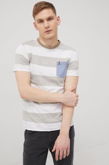 Bavlněné tričko Produkt by Jack & Jones bílá barva, vzorovaný