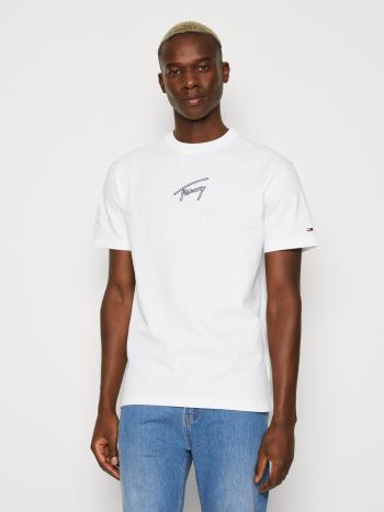 Tommy Jeans pánské bílé triko SIGNATURE  - XL (YBR)