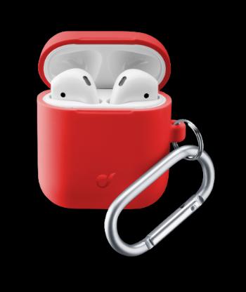 CellularLine Ochranný kryt s karabinou Bounce pro Apple AirPods 1&2 červený