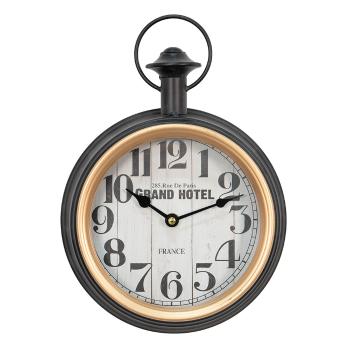 Černé antik nástěnné hodiny ve tvaru stopek Grand Hotel - 22*7*30 cm / 1*AA 6KL0766