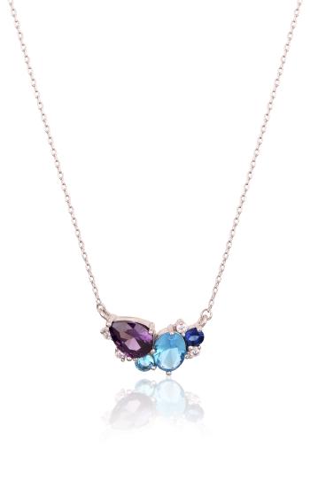JVD Půvabný stříbrný náhrdelník s barevnými zirkony SVLN0521SH2FM45