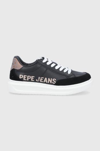 Kožené boty Pepe Jeans Abbey Willy černá barva, na platformě
