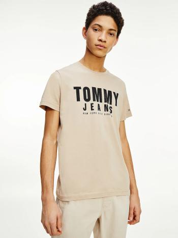 Tommy Jeans pánské béžové triko - L (ABM)