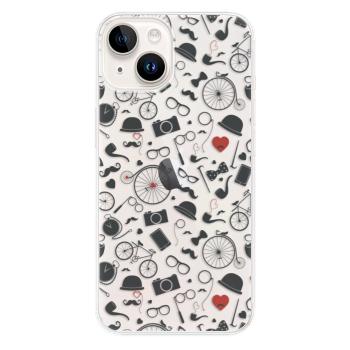 Odolné silikonové pouzdro iSaprio - Vintage Pattern 01 - black - iPhone 15 Plus