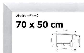 BFHM Alaska hliníkový rám na puzzle 70x50cm - stříbrný