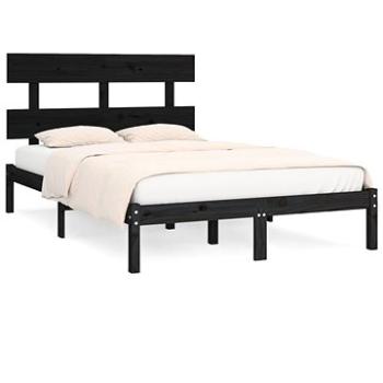 Rám postele černý masivní dřevo 180 × 200 cm Super King, 3104692 (3104692)