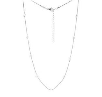 NUBIS® Stříbrný náhrdelník s přírodními perlami - NB-2165