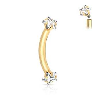 Šperky4U Piercing do obočí hvězdičky, 1,2 x 8 mm - OB0011-GD