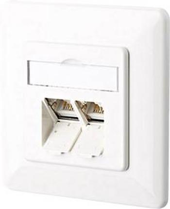 Síťová zásuvka pod omítku Metz Connect 130C381002-I, CAT 6A, 2 porty, čistě bílá