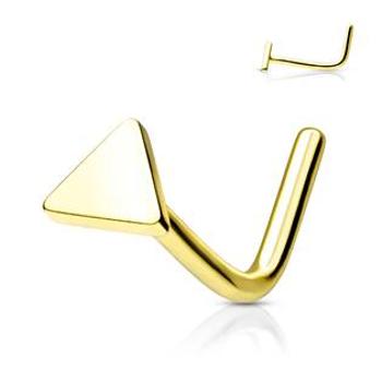 Šperky4U Zahnutý piercing do nosu - triangl - N0160-GD