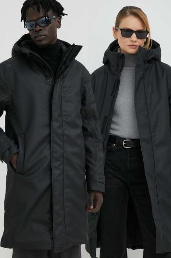 Nepromokavá bunda Rains 15260 Glacial Coat černá barva, přechodná