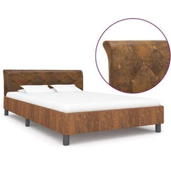 Rám postele hnědý umělá broušená kůže 120x200 cm (284890)