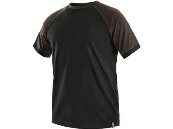 Tričko s krátkým rukávem OLIVER, černo-hnědé, vel. 2XL