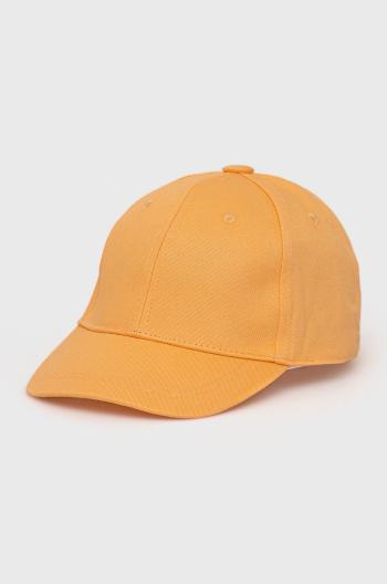 Bavlněná čepice Name it oranžová barva, hladká