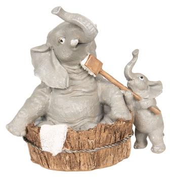 Dekorativní soška slonů při koupání - 13*9*13 cm 6PR2589