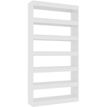 Shumee dělicí stěna bílá lesklá 100×30×198cm kompozitní dřevo, 811778 (811778)