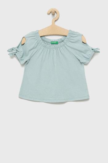 Dětské tričko United Colors of Benetton tyrkysová barva
