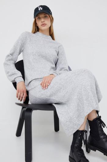 Šaty z vlněné směsi Calvin Klein Jeans šedá barva, maxi