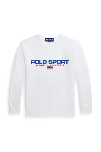 Dětská mikina Polo Ralph Lauren bílá barva, s potiskem