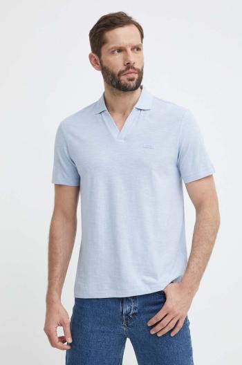 Polo tričko s lněnou směsí Calvin Klein K10K112959