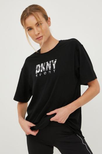 Bavlněné tričko Dkny černá barva