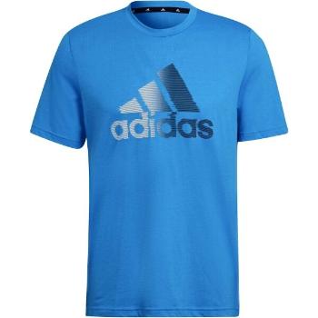 adidas D2M LOGO TEE Pánské sportovní tričko, modrá, velikost L