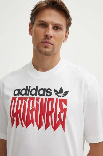 Bavlněné tričko adidas Originals bílá barva, s potiskem, IX9650