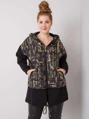 ČERNÁ DÁMSKÁ MIKINA SE ZLATÝMI NÁPISY RV-BL-10215.04-BLACK/GOLD Velikost: ONE SIZE