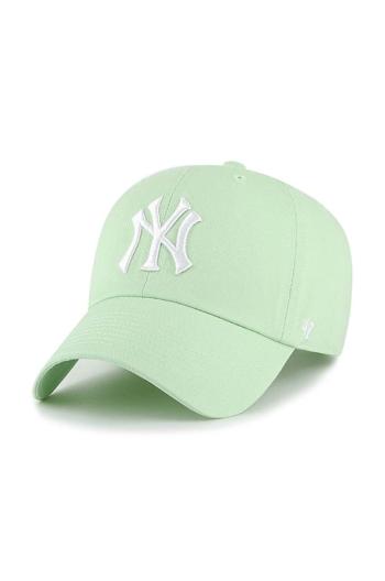 Bavlněná baseballová čepice 47 brand MLB New York Yankees zelená barva, s aplikací, B-NLRGW17GWS-B0B