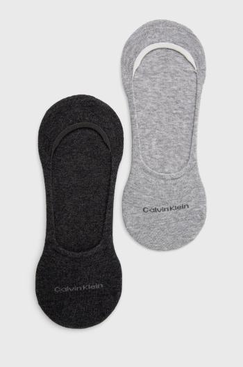 Ponožky Calvin Klein (2-pak) pánské, šedá barva
