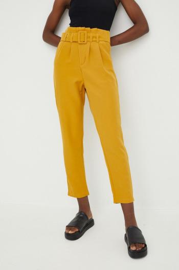 Kalhoty Answear Lab dámské, žlutá barva, jednoduché, high waist