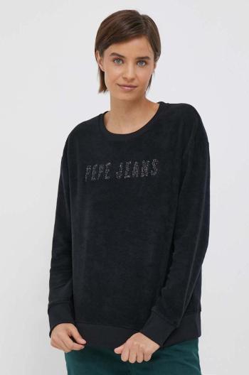 Mikina Pepe Jeans dámská, černá barva, s aplikací